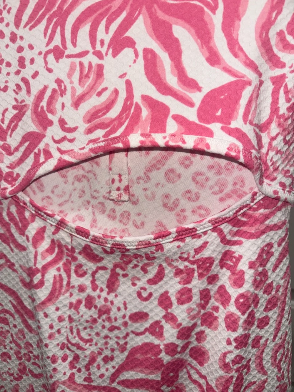 Lilly Pulitzer Pink White Rayna Cut Out Back Polo Mini Dress Capped Sleeve Sz XS - Picture 10 of 16